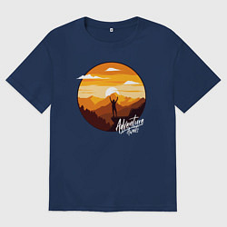 Футболка оверсайз мужская Покоритель гор, цвет: тёмно-синий