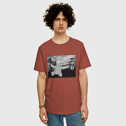 Футболка оверсайз мужская Simpsons x Nirvana, цвет: кирпичный — фото 2