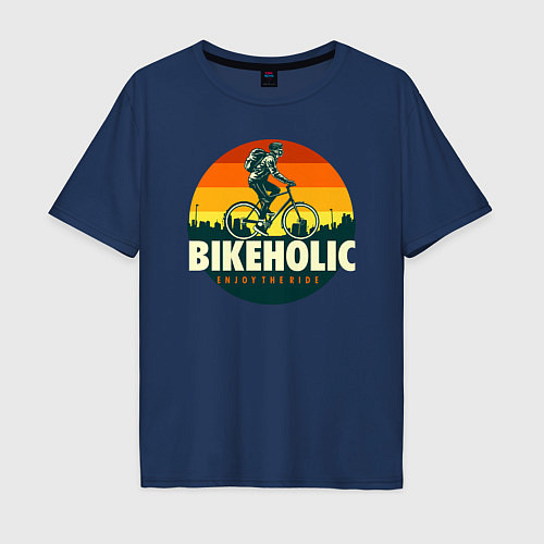 Мужская футболка оверсайз Велоголик / Тёмно-синий – фото 1