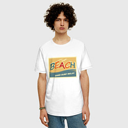 Футболка оверсайз мужская Пляж, цвет: белый — фото 2