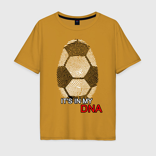 Мужская футболка оверсайз FOOTBALL IN MY DNA / Горчичный – фото 1