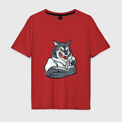 Футболка оверсайз мужская Серый волк, цвет: красный