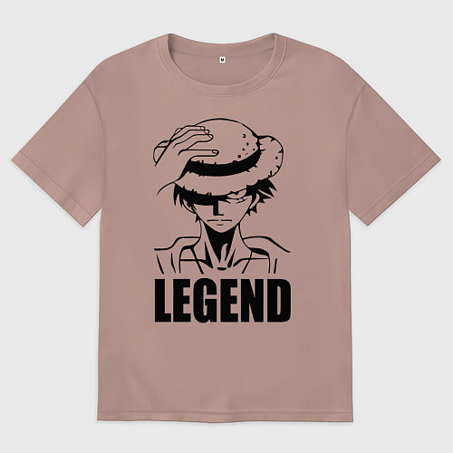 Мужская футболка оверсайз Луффи Легенда One Piece / Пыльно-розовый – фото 1