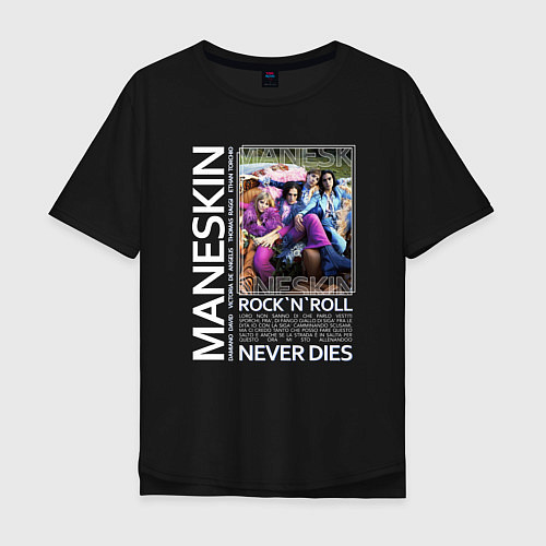 Мужская футболка оверсайз RocknRoll Never Dies / Черный – фото 1
