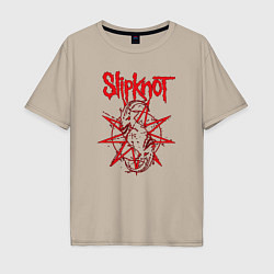 Футболка оверсайз мужская Slipknot Slip Goats Art, цвет: миндальный