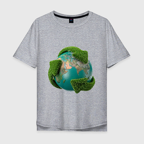 Мужская футболка оверсайз Чистая планета / Меланж – фото 1