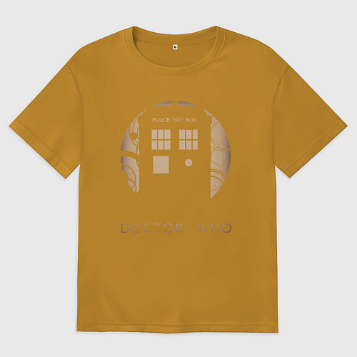 Мужская футболка оверсайз Тардис - Доктор Кто / Горчичный – фото 1