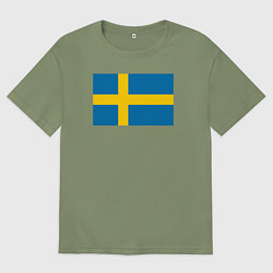 Мужская футболка оверсайз Швеция Флаг Швеции