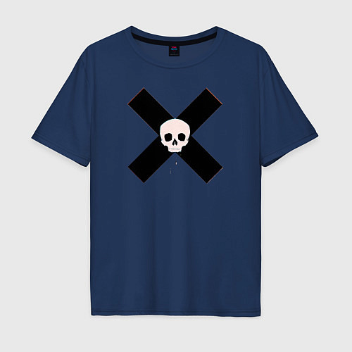 Мужская футболка оверсайз Любовь, смерть, и роботы / Тёмно-синий – фото 1