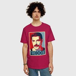 Футболка оверсайз мужская Freddie, цвет: маджента — фото 2