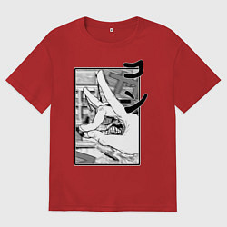 Футболка оверсайз мужская Chainsaw man Kon, цвет: красный