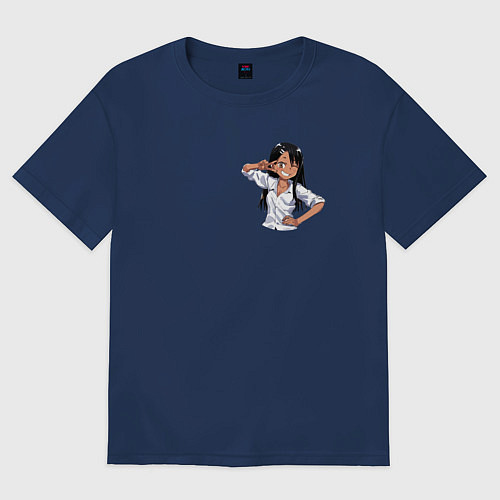 Мужская футболка оверсайз Nagatoro / Тёмно-синий – фото 1