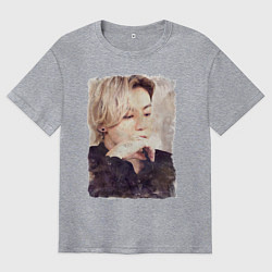 Футболка оверсайз мужская Задумчивый Чонгук, цвет: меланж