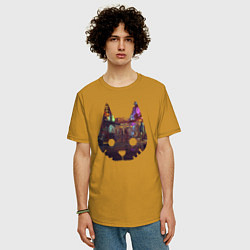 Футболка оверсайз мужская Stray: City Cat, цвет: горчичный — фото 2