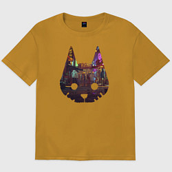 Футболка оверсайз мужская Stray: City Cat, цвет: горчичный