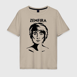 Мужская футболка оверсайз ZEMFIRA эскиз портрет
