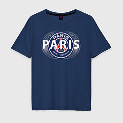 Футболка оверсайз мужская PSG Core Wordmark Graphic New 202223, цвет: тёмно-синий