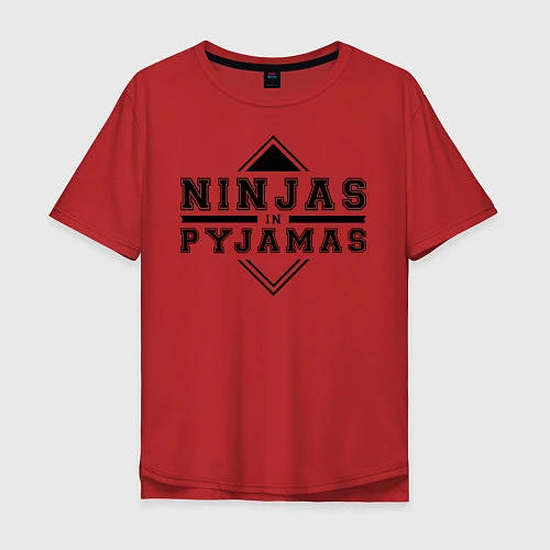 Мужская футболка оверсайз Ninjas In Pyjamas / Красный – фото 1