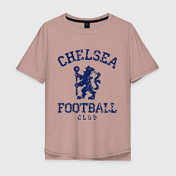 Футболка оверсайз мужская Chelsea FC: Lion цвета пыльно-розовый — фото 1