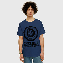 Футболка оверсайз мужская Chelsea FC: Emblem, цвет: тёмно-синий — фото 2