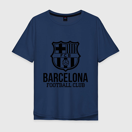 Мужская футболка оверсайз Barcelona FC / Тёмно-синий – фото 1