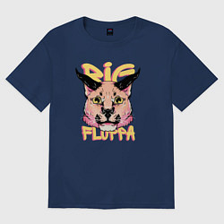 Футболка оверсайз мужская Big Cat Floppa, цвет: тёмно-синий