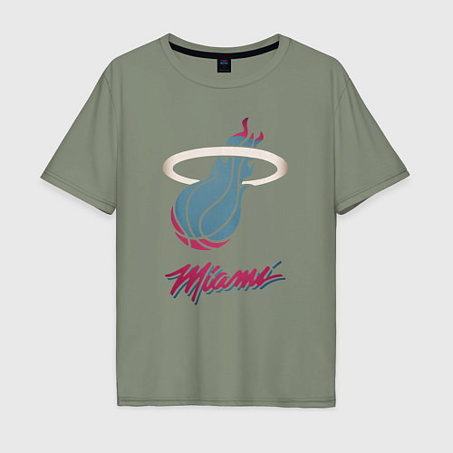 Мужская футболка оверсайз Miami Heat / Авокадо – фото 1