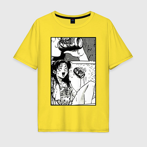 Мужская футболка оверсайз Девушка из манги / Желтый – фото 1