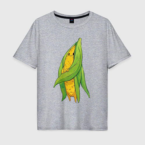 Мужская футболка оверсайз Милая кукурузка / Меланж – фото 1