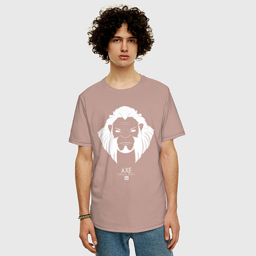 Мужская футболка оверсайз Axe из Доты 2 Могул Хан / Пыльно-розовый – фото 3