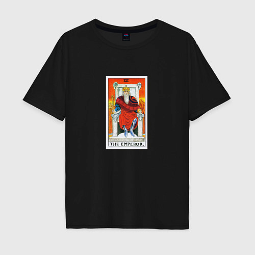 Мужская футболка оверсайз Император I Карта Таро / Черный – фото 1