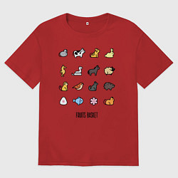 Футболка оверсайз мужская Fruits Basket, цвет: красный
