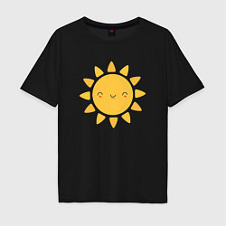 Футболка оверсайз мужская Smiling Sun, цвет: черный