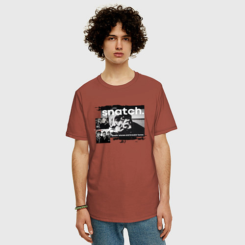 Мужская футболка оверсайз Большой куш: Ави Деновиц / Кирпичный – фото 3