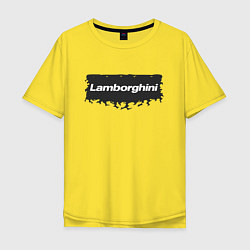 Футболка оверсайз мужская Lamborghini - Flames, цвет: желтый