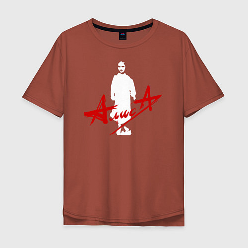 Мужская футболка оверсайз Группа АЛИСА - Дискография / Кирпичный – фото 1