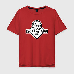 Футболка оверсайз мужская Volleyball, цвет: красный