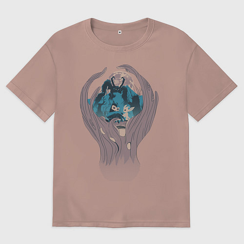 Мужская футболка оверсайз Ори и Ку / Пыльно-розовый – фото 1