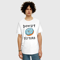 Футболка оверсайз мужская Не беспокоить Donut disturb, цвет: белый — фото 2