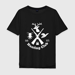 Футболка оверсайз мужская Hunting club, цвет: черный