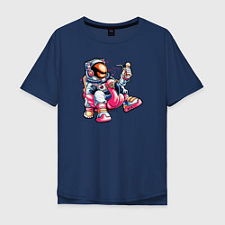 Мужская футболка оверсайз Космонавт на реклаксе