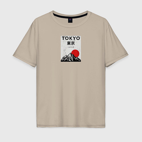 Мужская футболка оверсайз Tokyo / Миндальный – фото 1