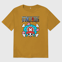 Футболка оверсайз мужская One Piece Тони Тони Чоппер, цвет: горчичный