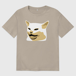 Мужская футболка оверсайз Кот Смадж Мем