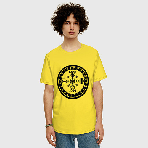 Мужская футболка оверсайз РУНЫ RUNES Z / Желтый – фото 3