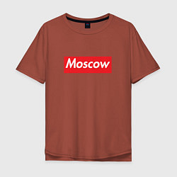 Футболка оверсайз мужская Moscow, цвет: кирпичный