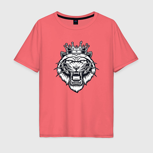 Мужская футболка оверсайз King Tiger / Коралловый – фото 1
