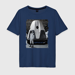 Мужская футболка оверсайз Пилот Space X