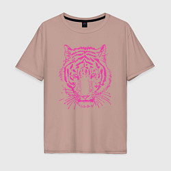 Футболка оверсайз мужская Pink Tiger, цвет: пыльно-розовый