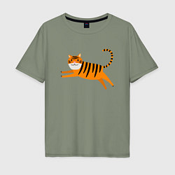 Мужская футболка оверсайз Jumping Tiger